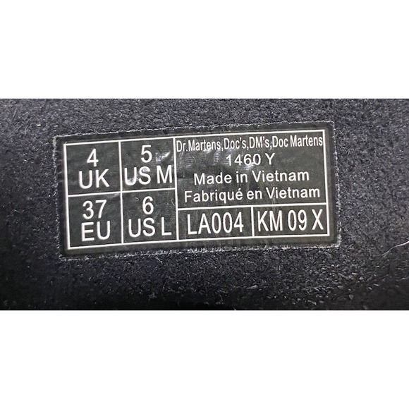 Dr Doc Martens Black Boot‎ Leather Combat Punk Biker Youth 4UK-Women 6US-Men 5US - Picture 11 of 11